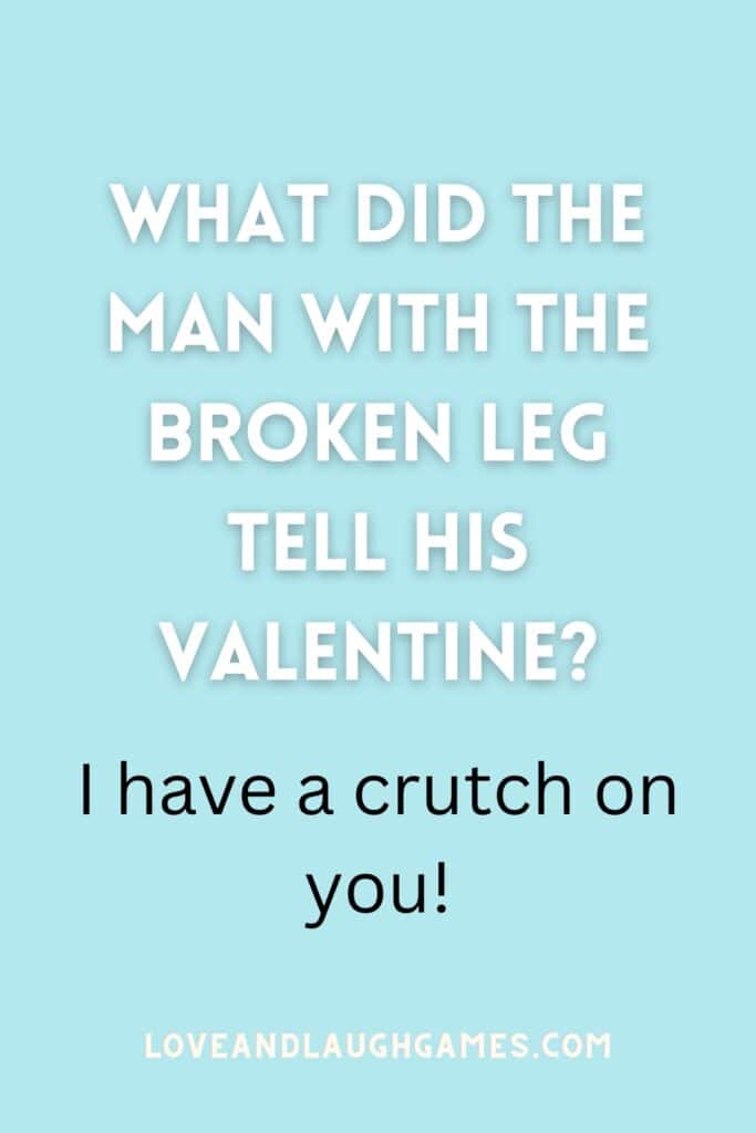 A written Valentine's Day joke on a colorful background.