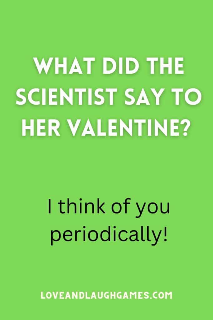 A written Valentine's Day joke on a colorful background.