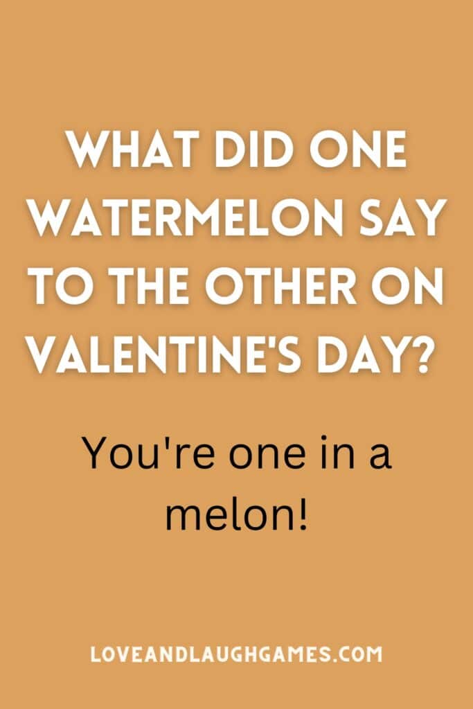 A written Valentine's Day joke on a colorful background.