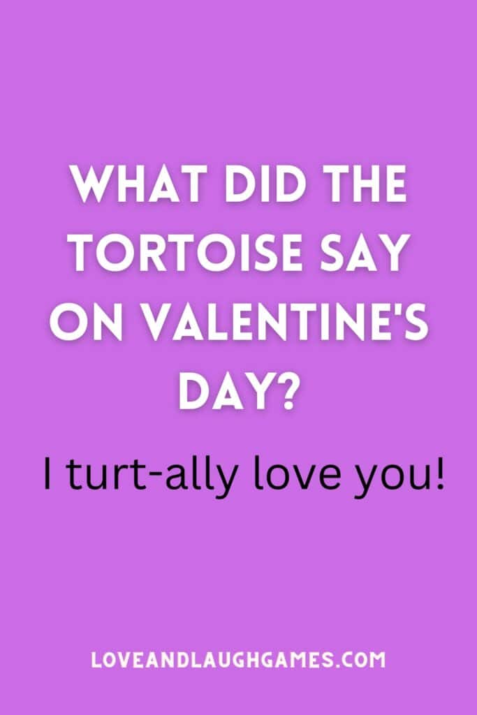 A written Valentine's Day joke on a colorful background.