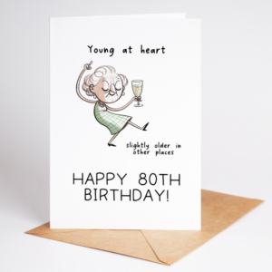 Young At Heart Printable 80th Birthday Card