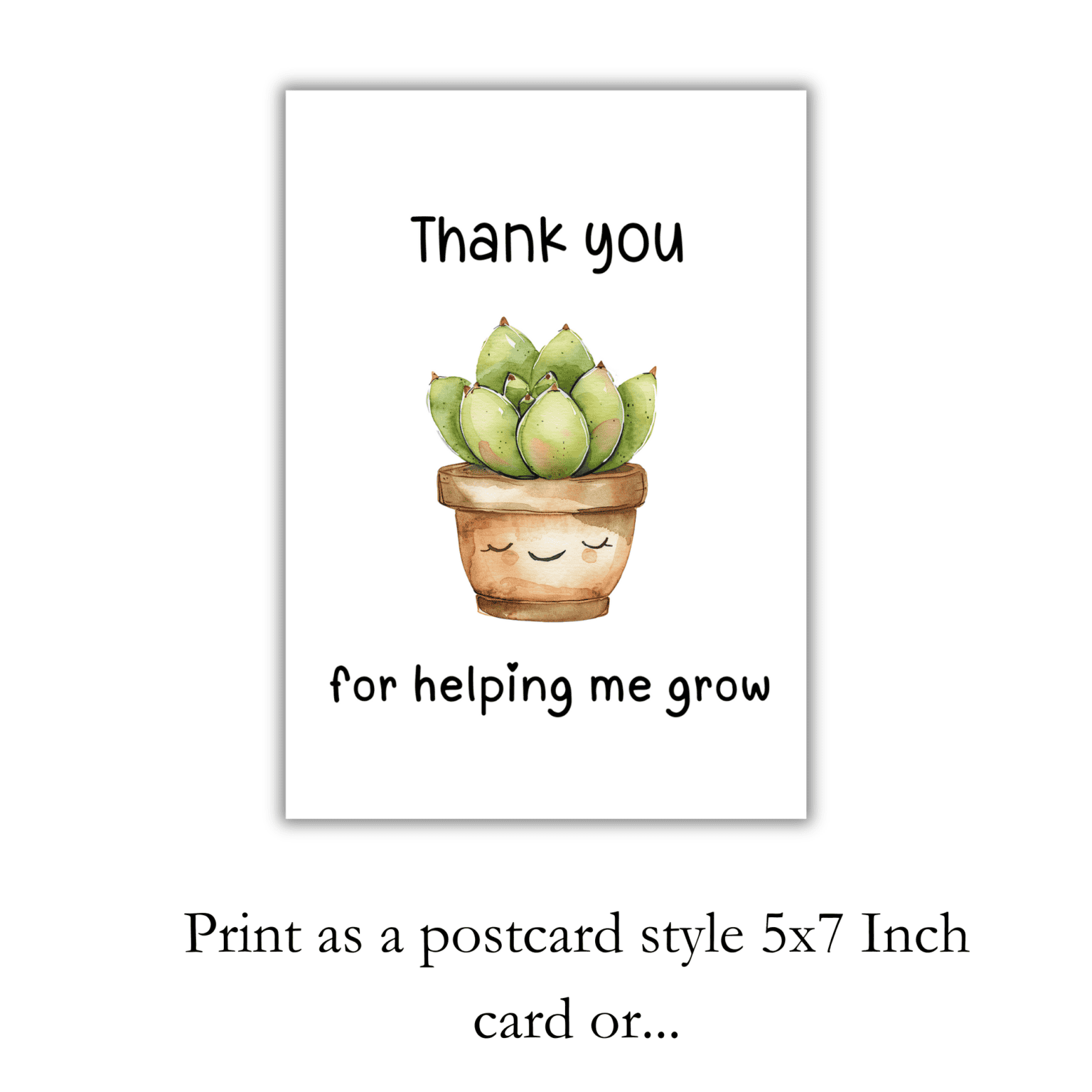 Thank You For Helping Me Grow - Teacher Appreciation Card - Image 6