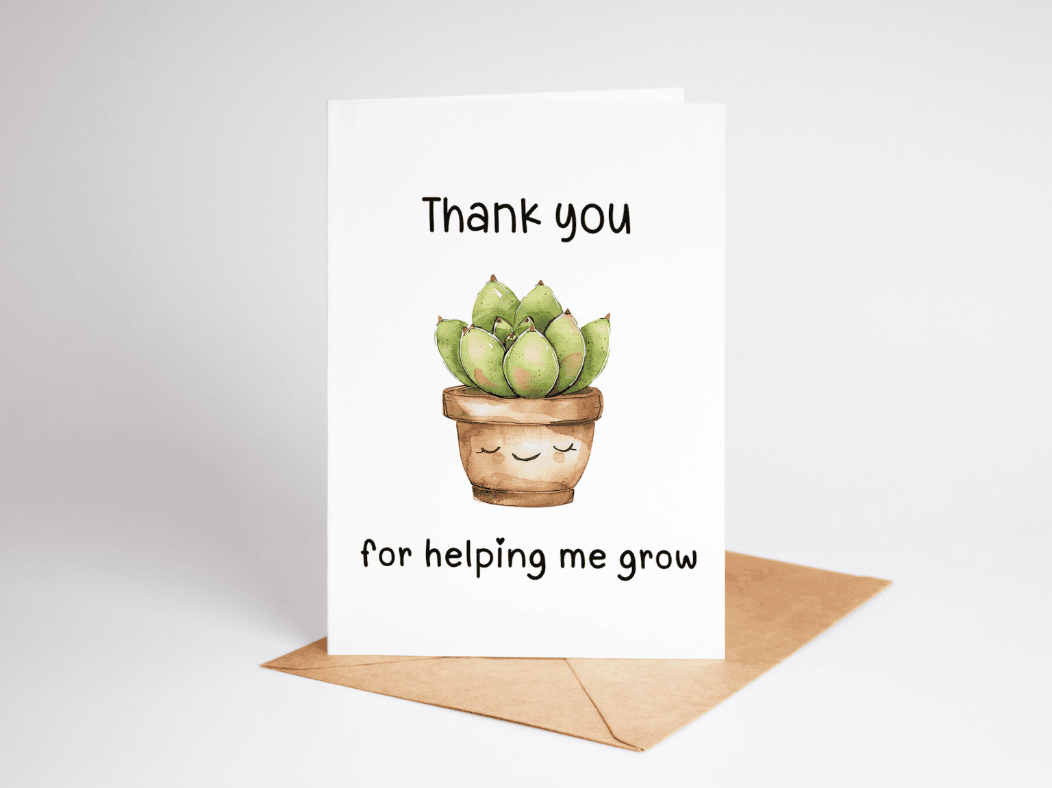 Thank You For Helping Me Grow - Teacher Appreciation Card - Image 5