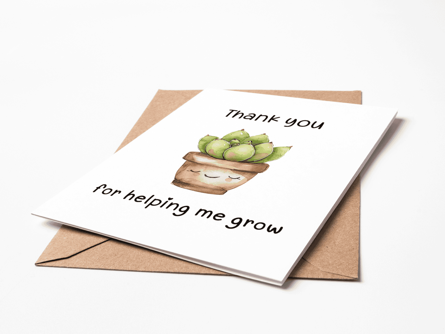 Thank You For Helping Me Grow - Teacher Appreciation Card - Image 2
