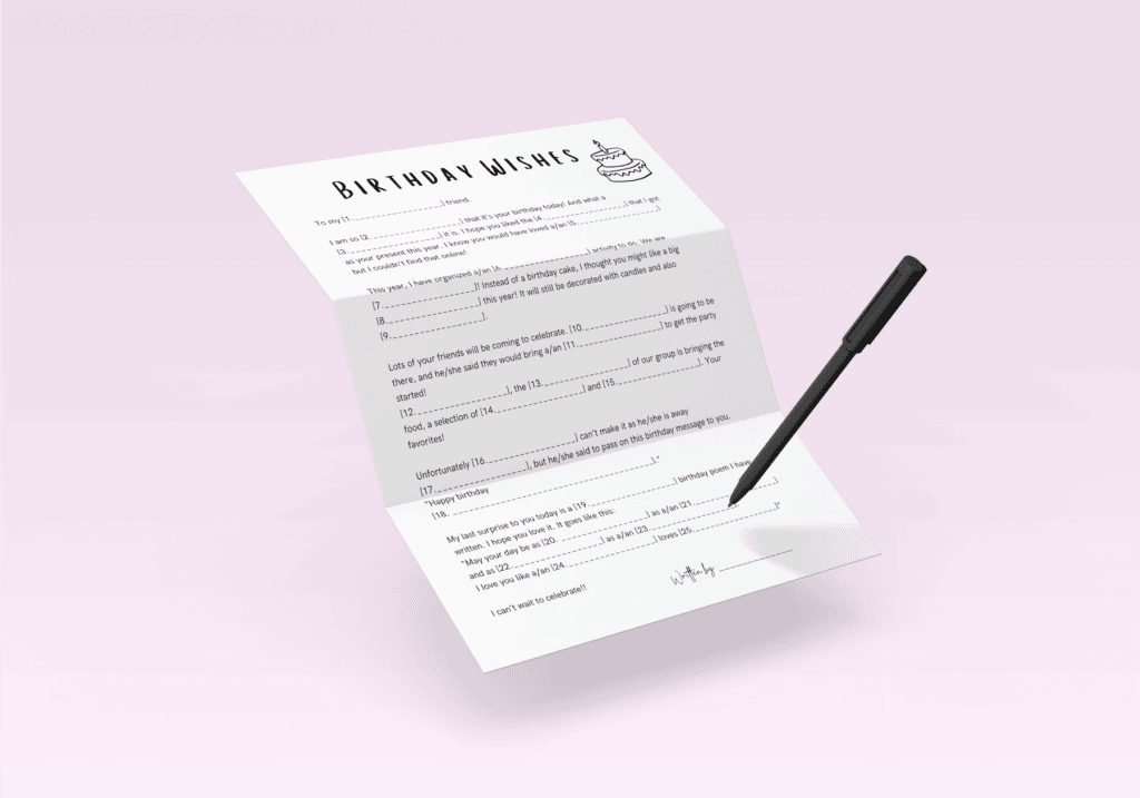 Free Birthday Mad Libs Printable - Love And Laugh Games