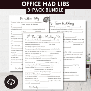 Printable Office Mad Libs 3-Pack Bundle