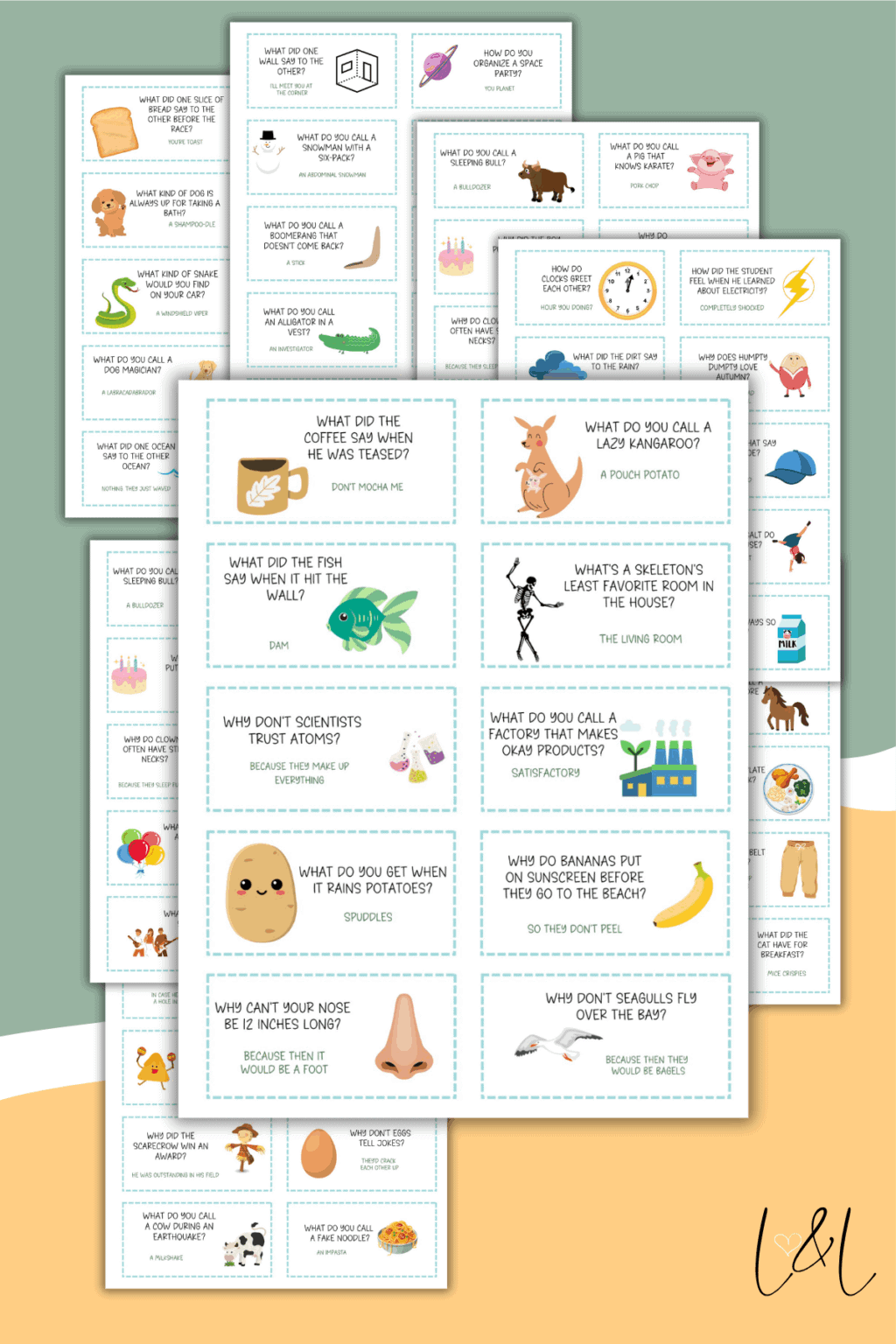 80 Free Printable Lunchbox Jokes - Instant Download - Love &amp; Laugh Games